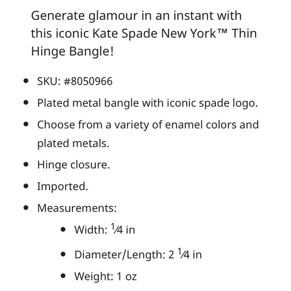 Kate Spade Silver Thin Hinge Bangle Bracelet - Picture 4 of 4